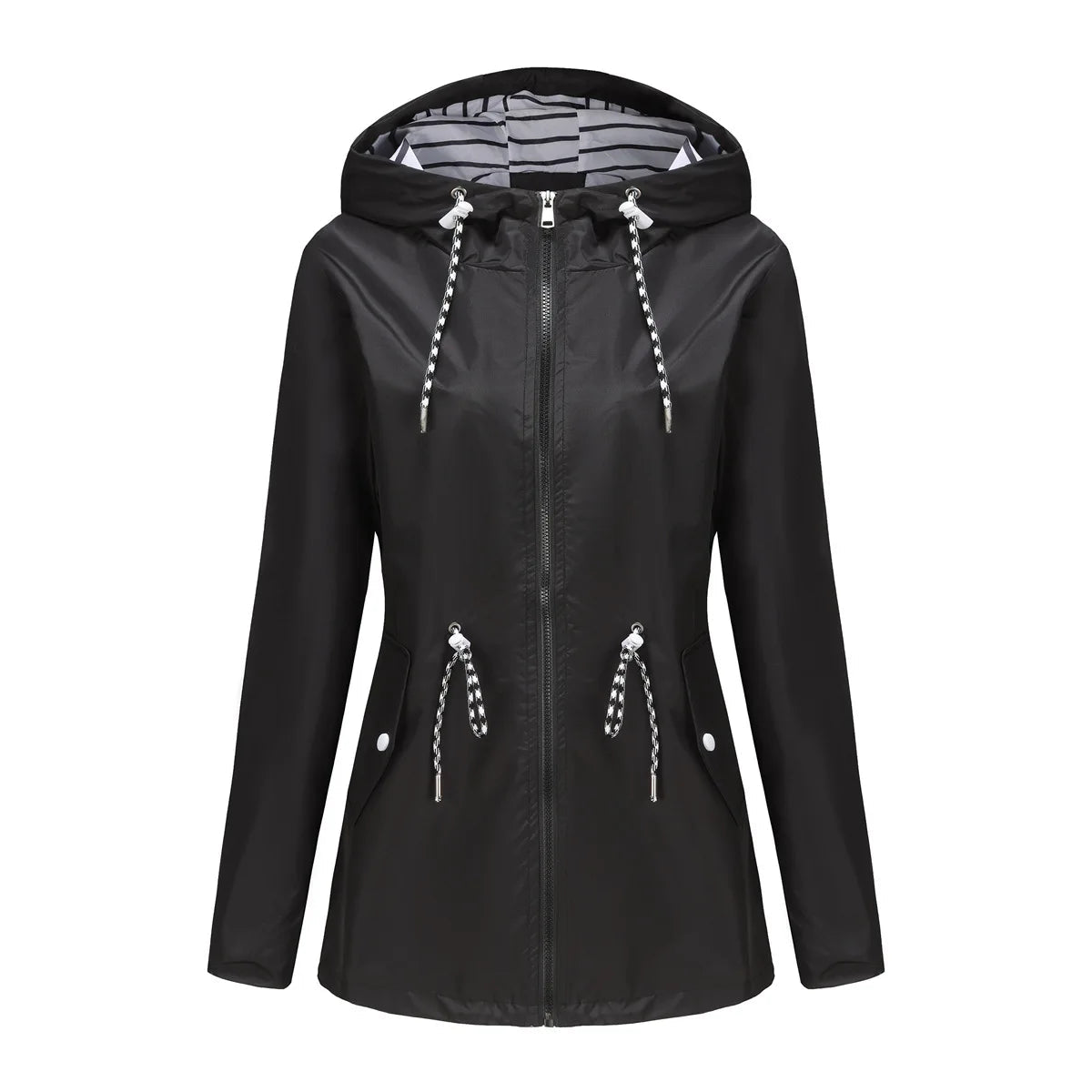 Women's Hooded Jacket with Adjustable Waist | L&S - 5 - London-stylehouse.com