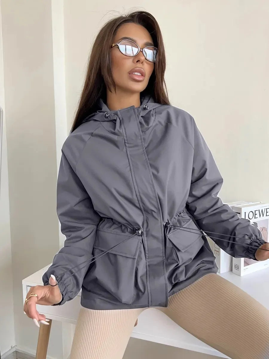 Jacket Women's Relaxed Fit with Drawstring Waist | L&S - 3 - London-stylehouse.com