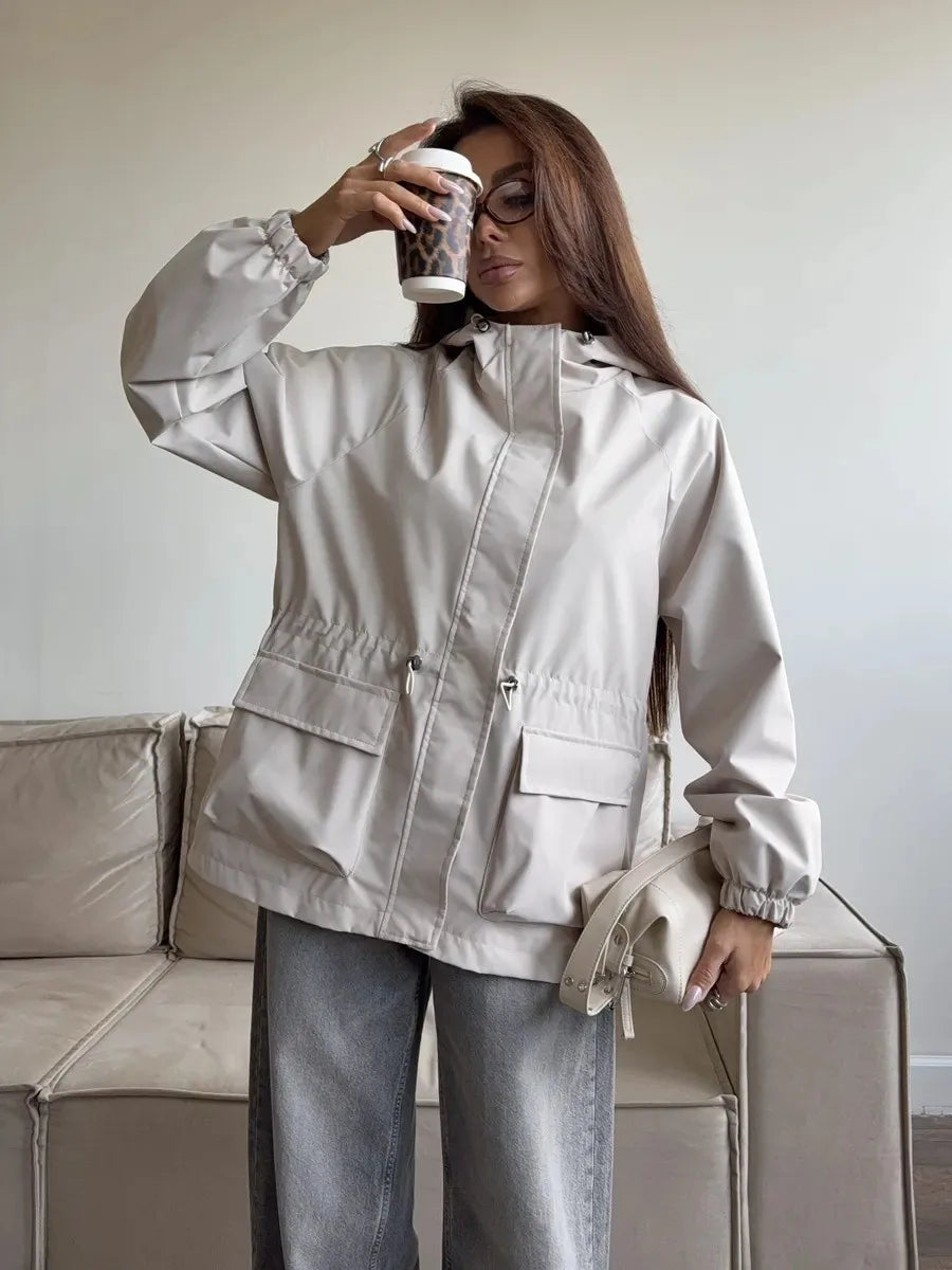 Jacket Women's Relaxed Fit with Drawstring Waist | L&S - 4 - London-stylehouse.com