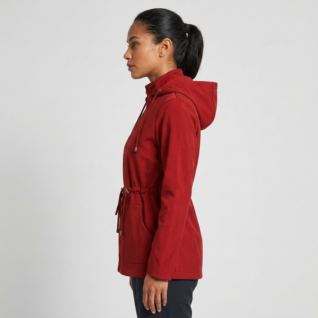 Women's Hooded Jacket with Customisable Waist | L&S - 2 - London-stylehouse.com