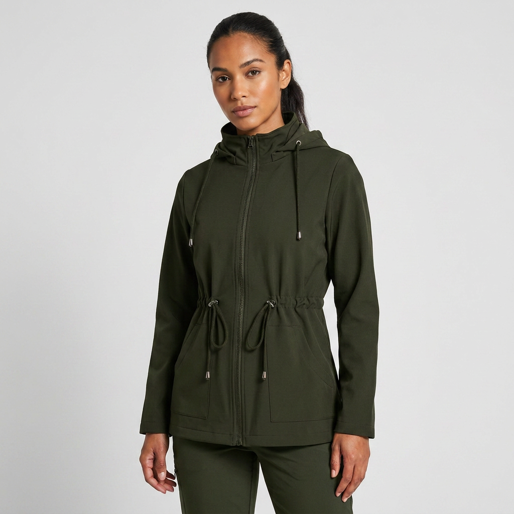 Women's Hooded Jacket with Customisable Waist | L&S - 6 - London-stylehouse.com