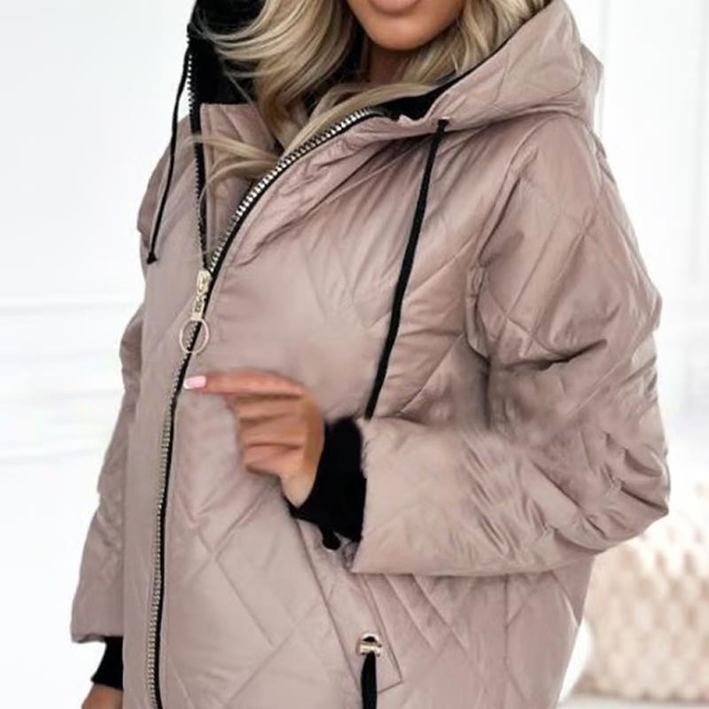Women's Quilted Hooded Jacket with Zip Closure | L&S - 6 - London-stylehouse.com