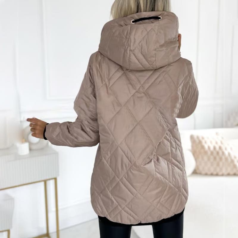 Women's Quilted Hooded Jacket with Zip Closure | L&S - 8 - London-stylehouse.com