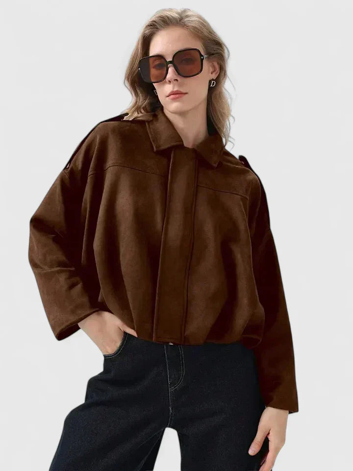 Jacket Women's Boxy Fit with Button Detail | L&S - 6 - London-stylehouse.com