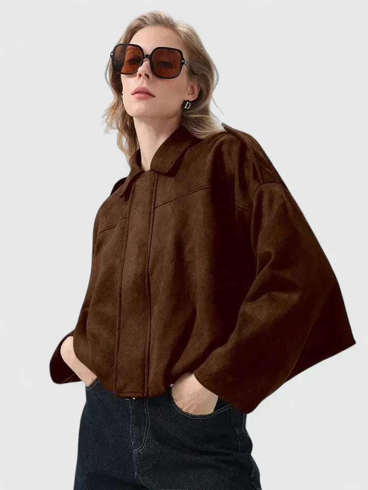 Jacket Women's Boxy Fit with Button Detail | L&S - 7 - London-stylehouse.com