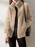 Faux Fur Zip Jacket Women's | Luxurious Soft Texture | L&S - 1 - London-stylehouse.com
