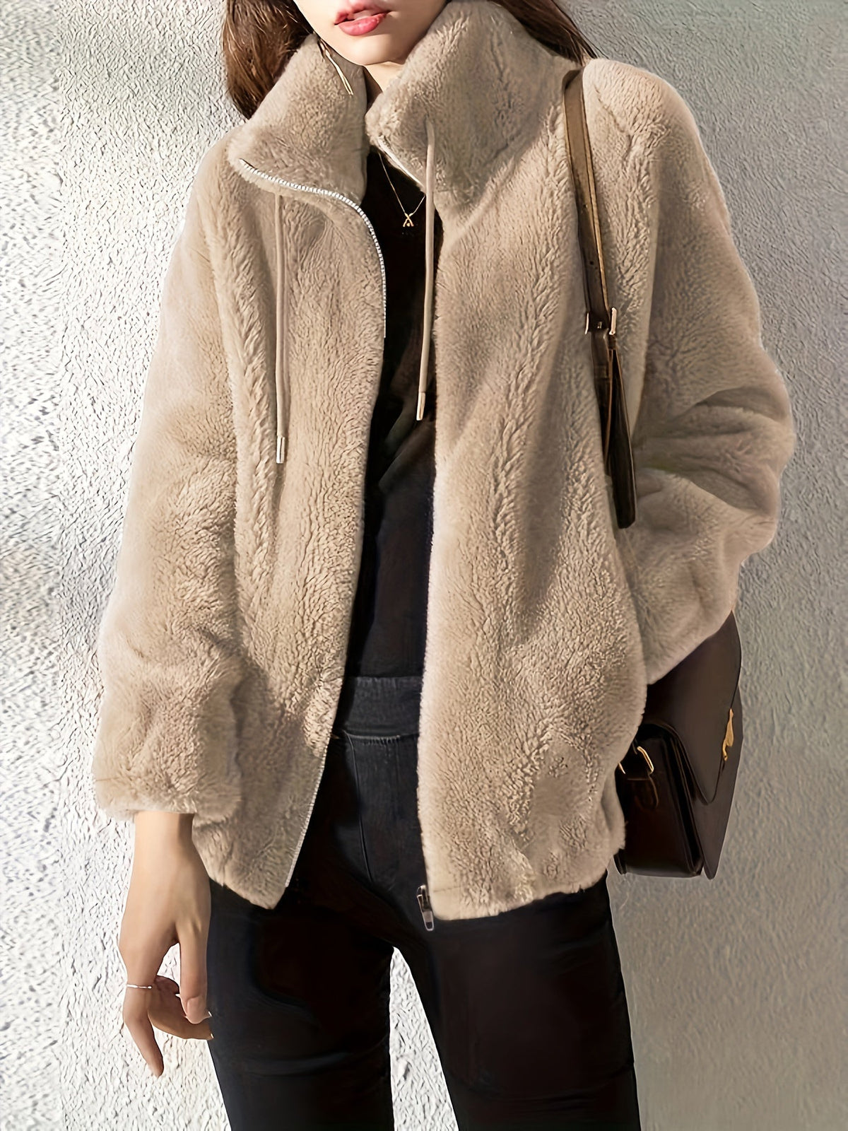 Faux Fur Zip Jacket Women's | Luxurious Soft Texture | L&S - 1 - London-stylehouse.com