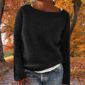 Pullover Women's Relaxed Fit with Oversized Neckline | L&S - 2 - London-stylehouse.com