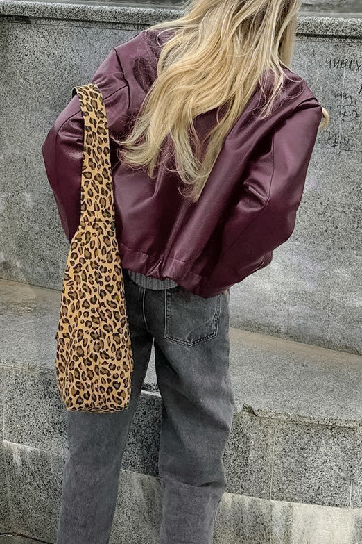 Cropped Women's Leather Jacket with Oversized Fit + Chic Design | L&S - 6 - London-stylehouse.com