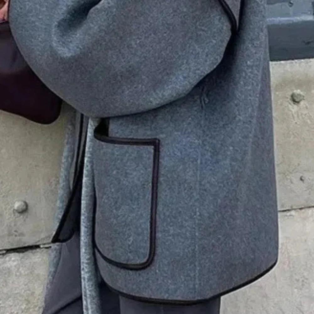 Women's Wrap Jacket with Wide Sleeves and Tie Belt | L&S - 3 - London-stylehouse.com