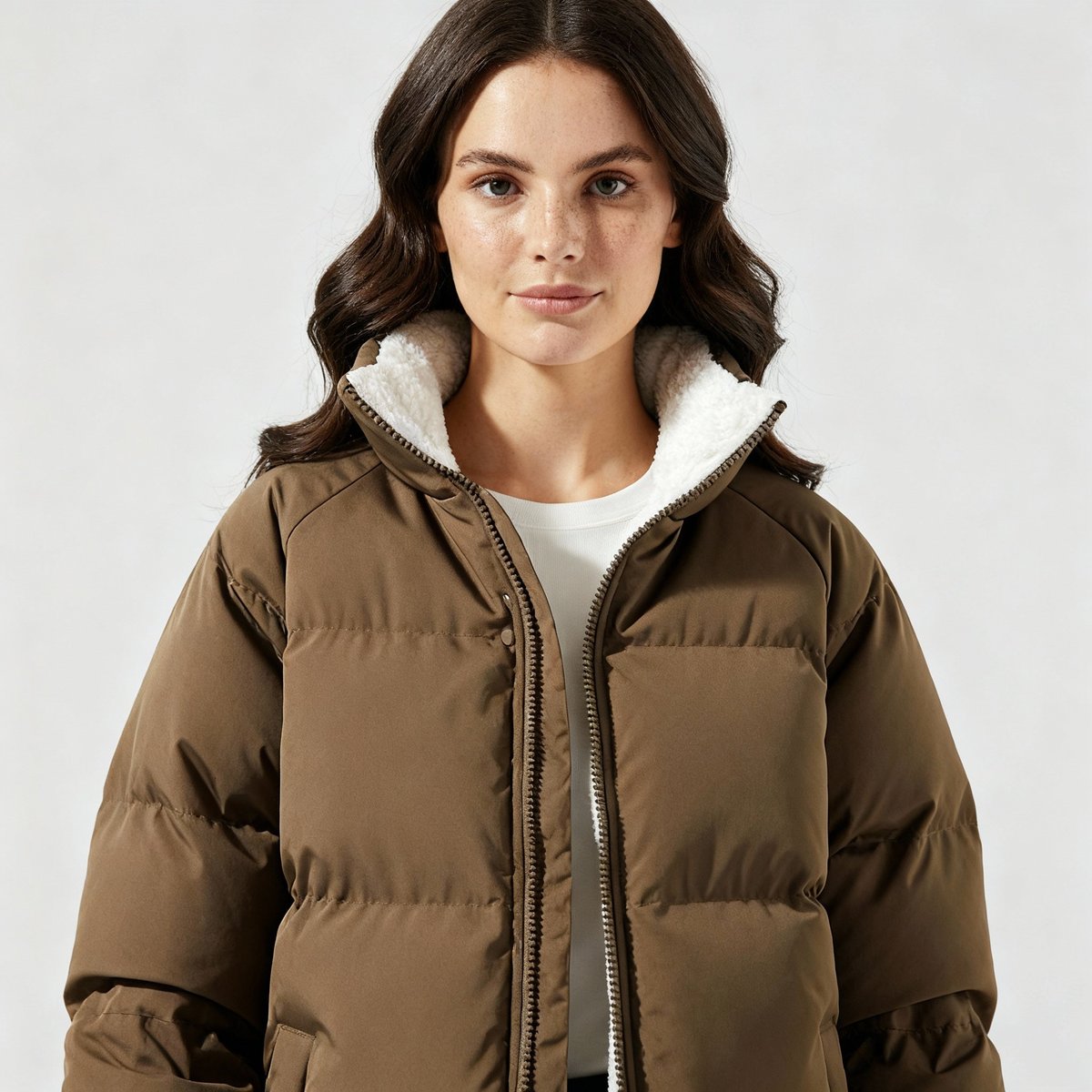 Puffer Jacket Women's with Hood and Soft Lining | L&S - 5 - London-stylehouse.com