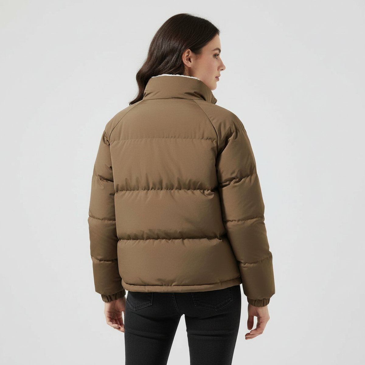 Puffer Jacket Women's with Hood and Soft Lining | L&S - 7 - London-stylehouse.com