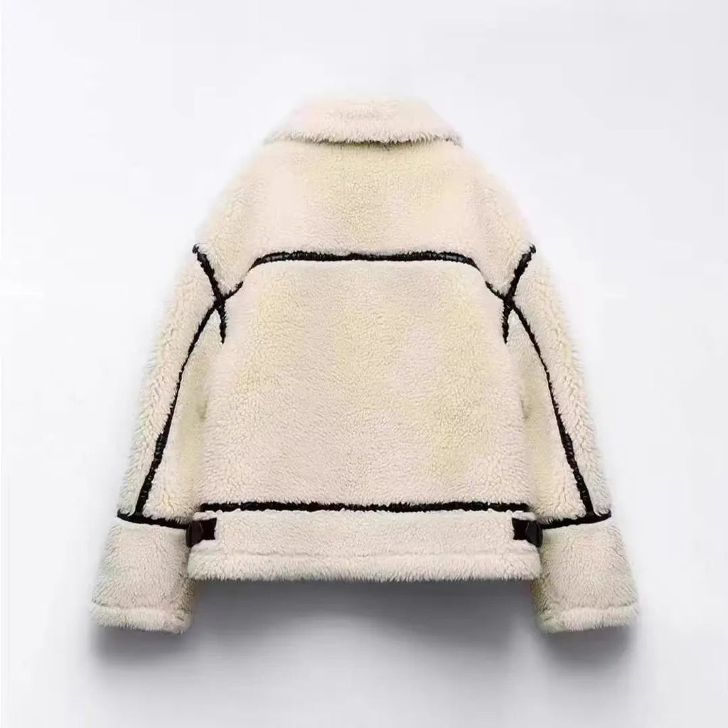 Women's Teddy Jacket with Oversized Fit + Distinctive Accents | L&S - 4 - London-stylehouse.com