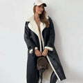 Coat Women's Double-Breasted with Shearling Collar | L&S - 1 - London-stylehouse.com