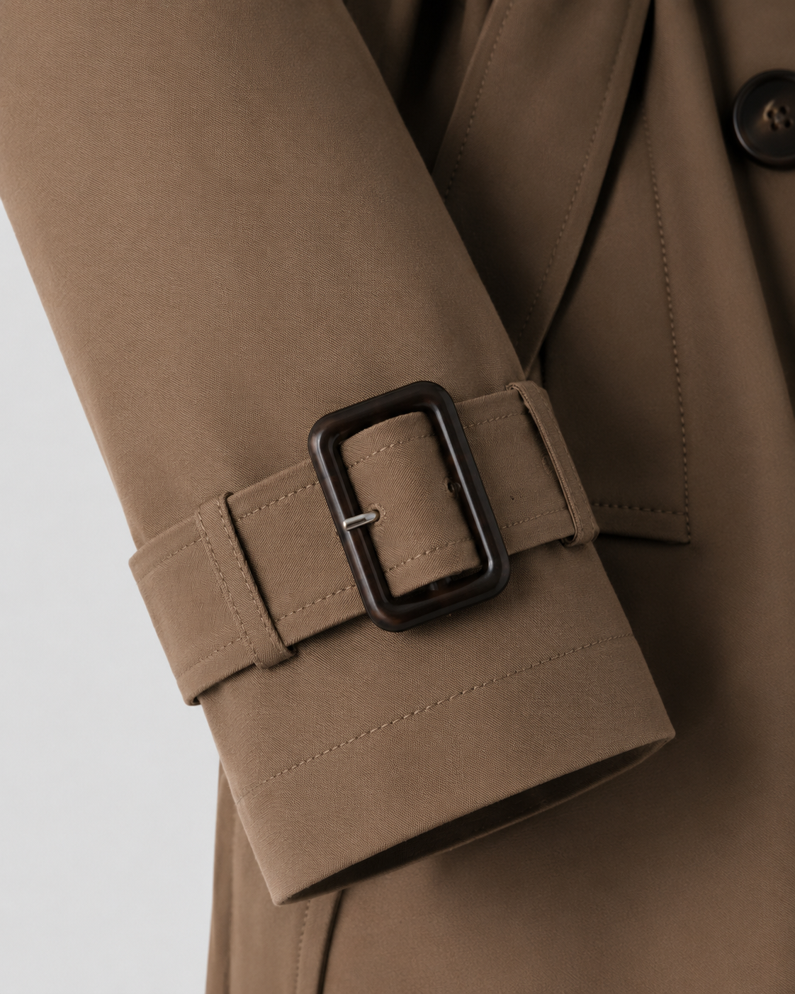 Trench Coat Women's Double-Breasted Design with Belted Waist | L&S - 4 - London-stylehouse.com