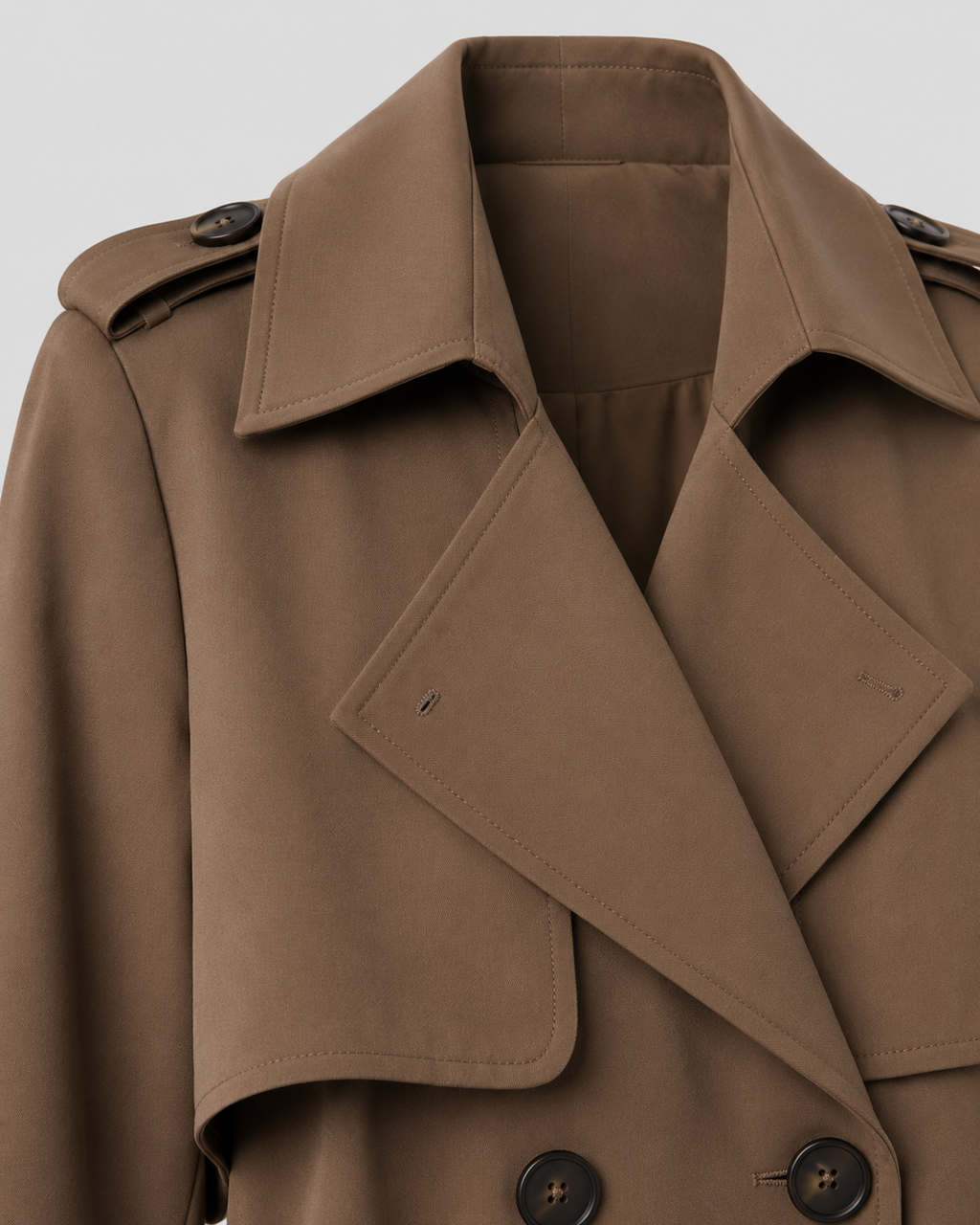 Trench Coat Women's Double-Breasted Design with Belted Waist | L&S - 5 - London-stylehouse.com