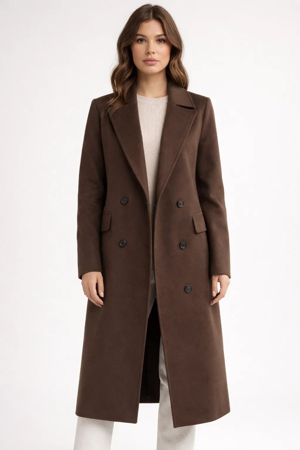 Coat Women's Tailored Double-Breasted Design with Flattering Fit | L&S - 1 - London-stylehouse.com