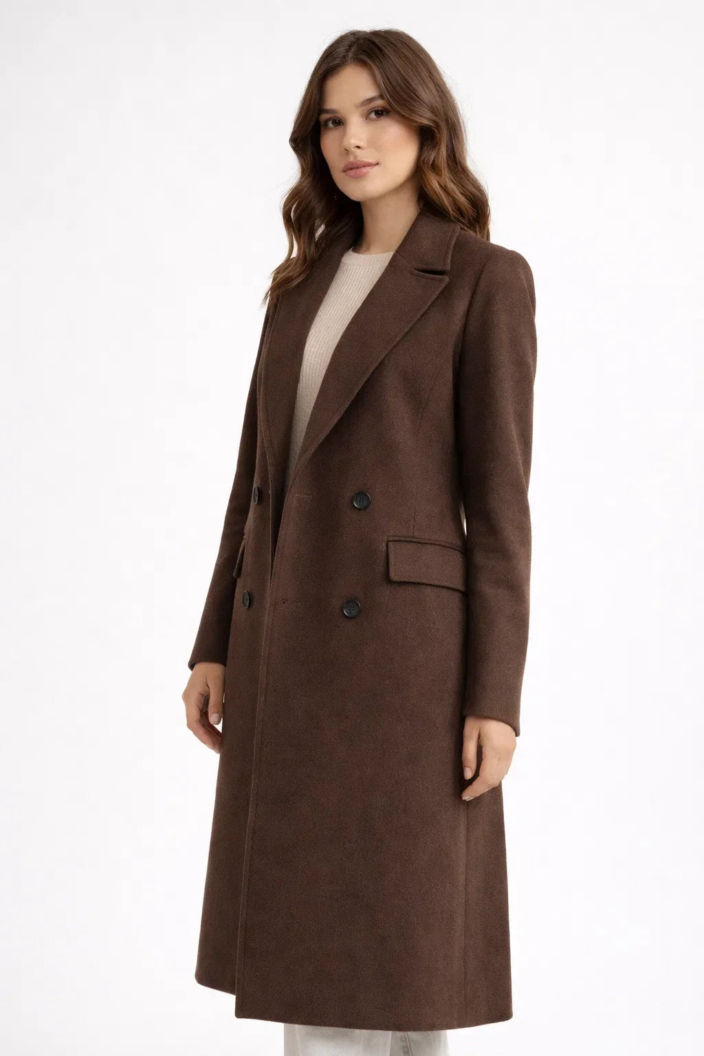 Coat Women's Tailored Double-Breasted Design with Flattering Fit | L&S - 2 - London-stylehouse.com