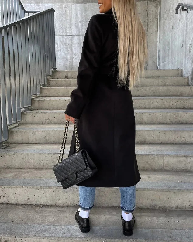 Coat Women's Tailored Double-Breasted Design with Flattering Fit | L&S - 8 - London-stylehouse.com
