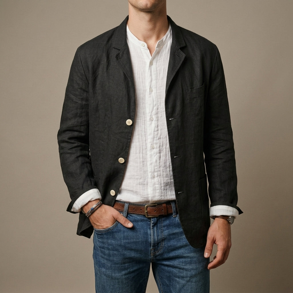 Blazer Men's Relaxed Fit with Stylish Detailing | L&S - 1 - London-stylehouse.com