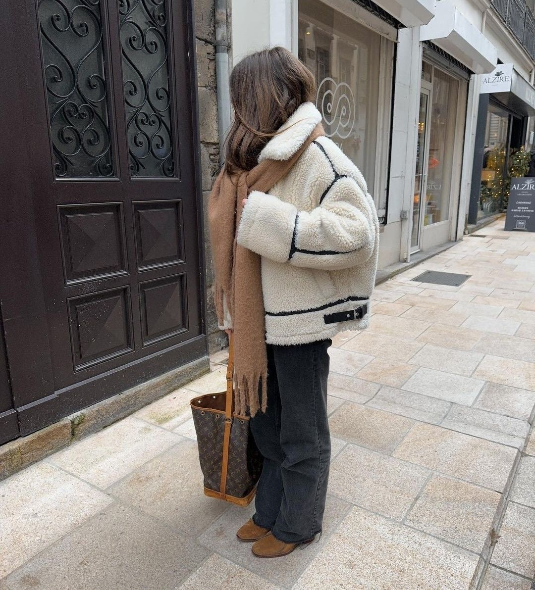 Jacket Women's Oversized Fit with Chic Contrast Trim | L&S - 2 - London-stylehouse.com