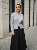 Pullover Women's Relaxed Fit with Unique Hem Detail | L&S - 1 - London-stylehouse.com