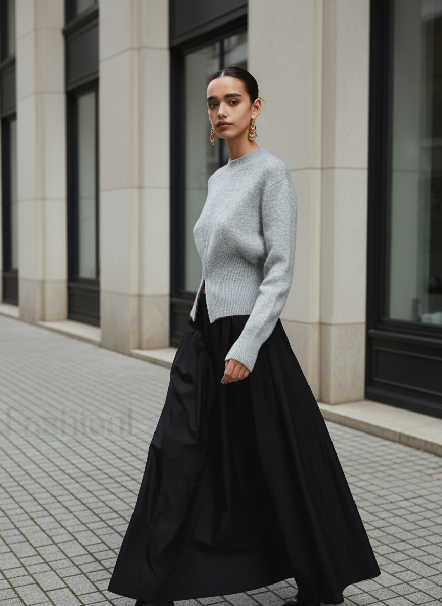 Pullover Women's Relaxed Fit with Unique Hem Detail | L&S - 4 - London-stylehouse.com