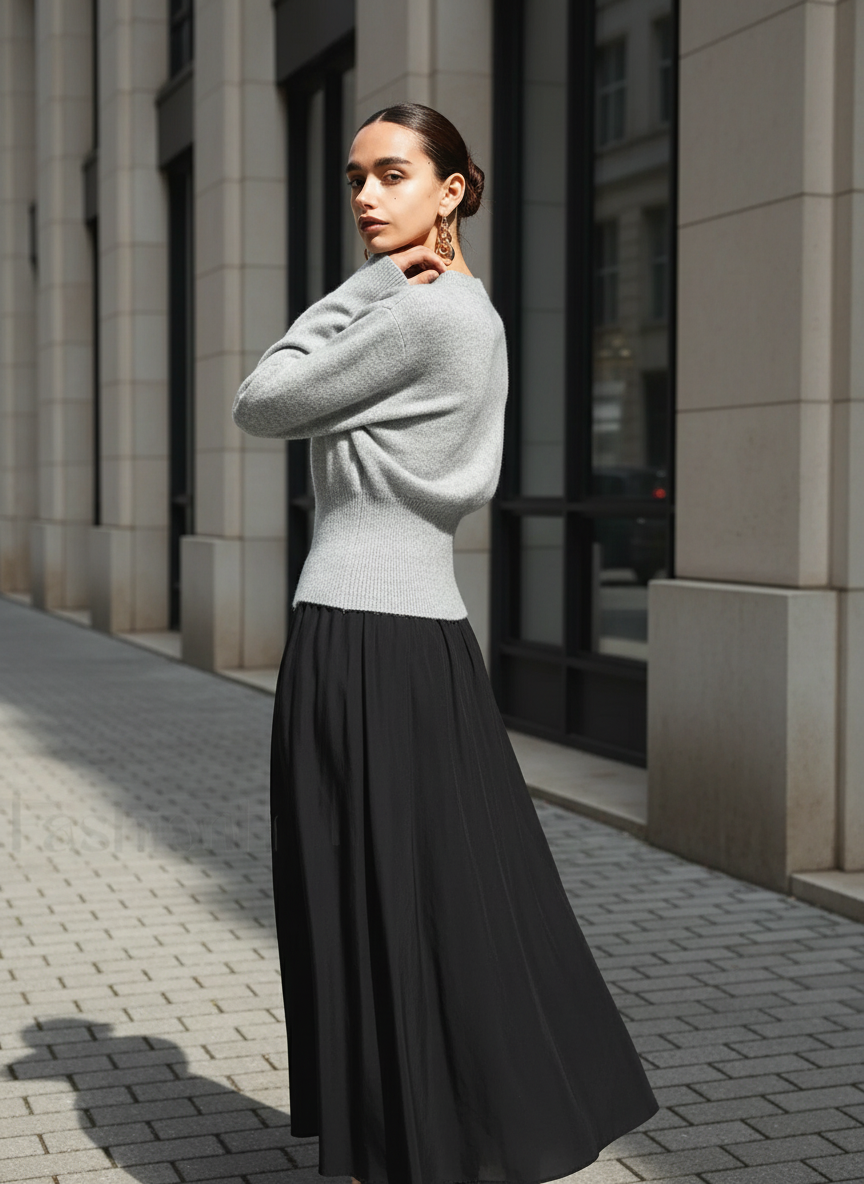 Pullover Women's Relaxed Fit with Unique Hem Detail | L&S - 5 - London-stylehouse.com