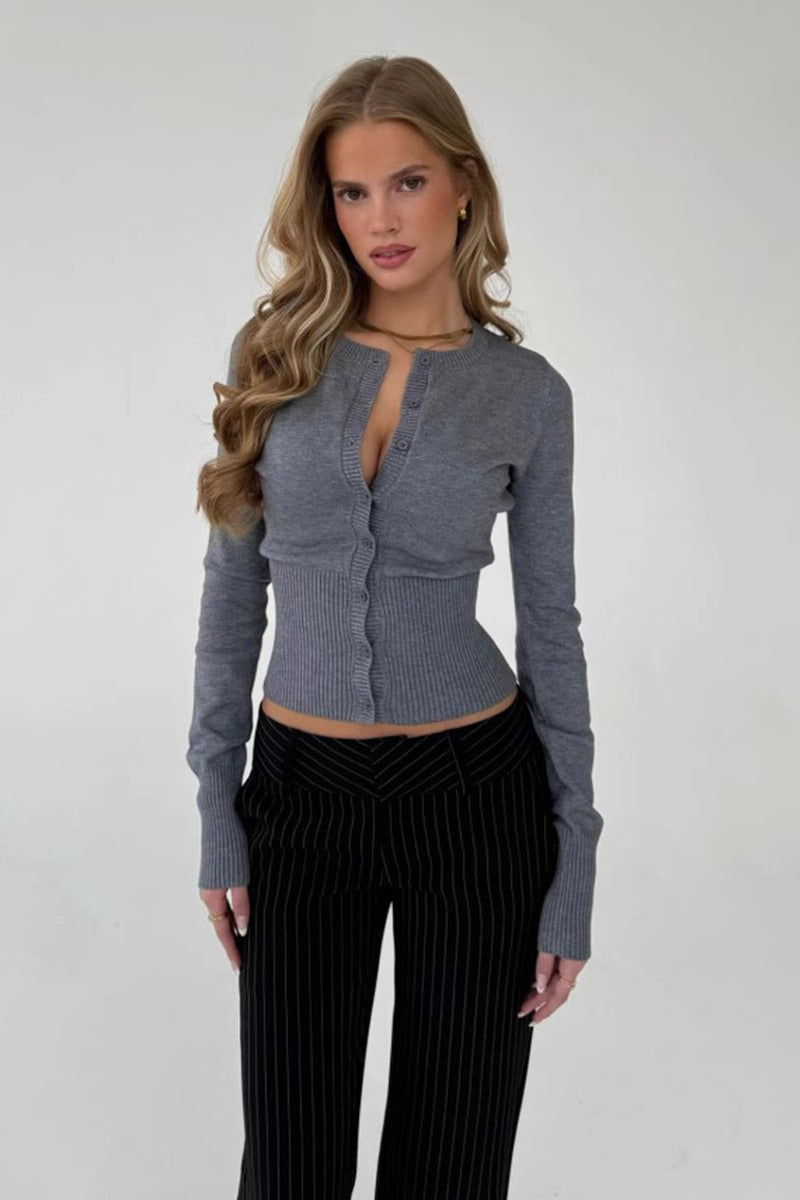 Cardigan Women's Tailored Fit with Button Detail | L&S - 1 - London-stylehouse.com