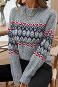 Pullover Women's Relaxed Fit with Geometric Pattern | L&S - 1 - London-stylehouse.com