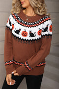 Pullover Women's Halloween Design with Cat Motif | L&S - 1 - London-stylehouse.com