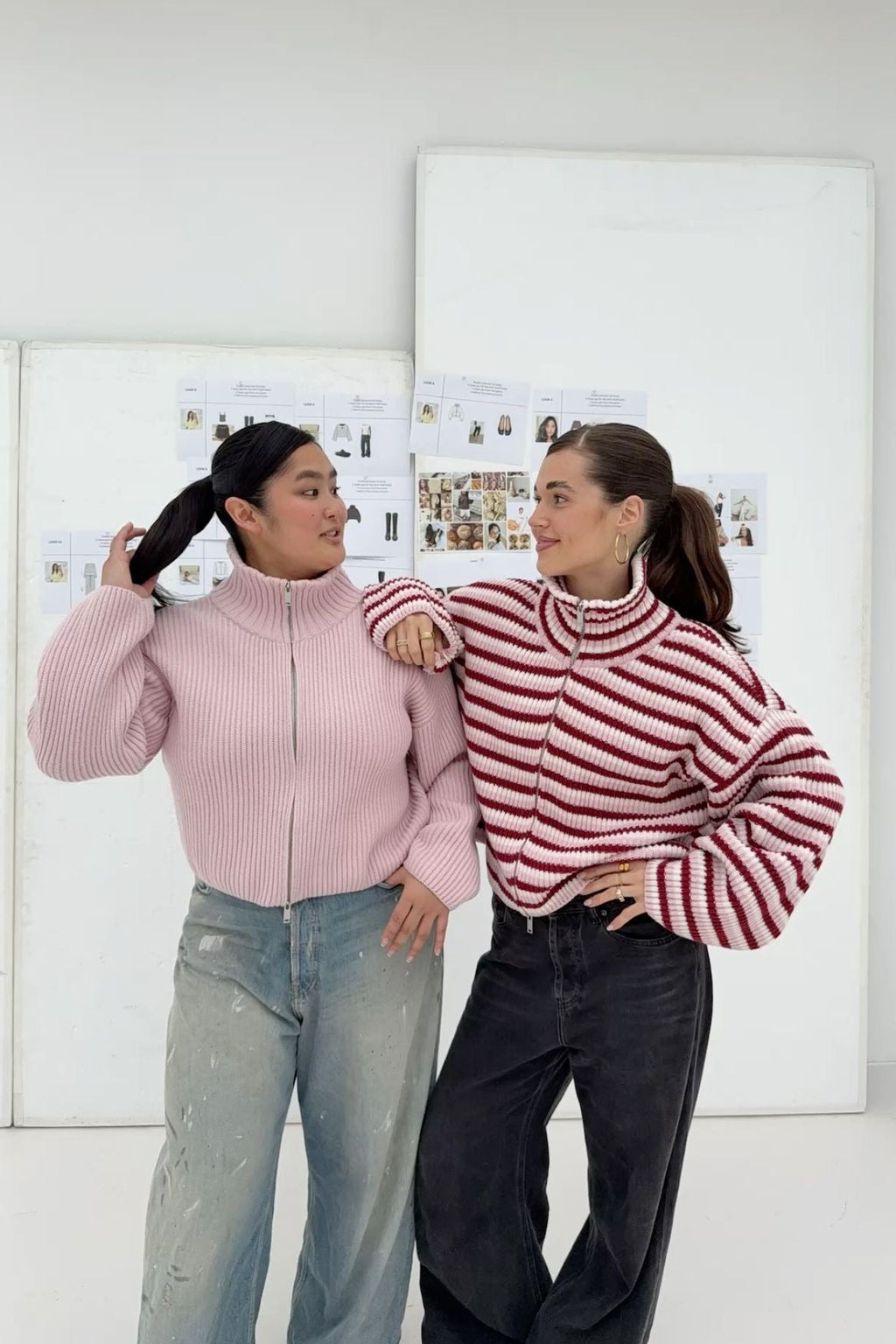 Women's High Neck Ribbed Pullover with Zip | L&S - 5 - London-stylehouse.com