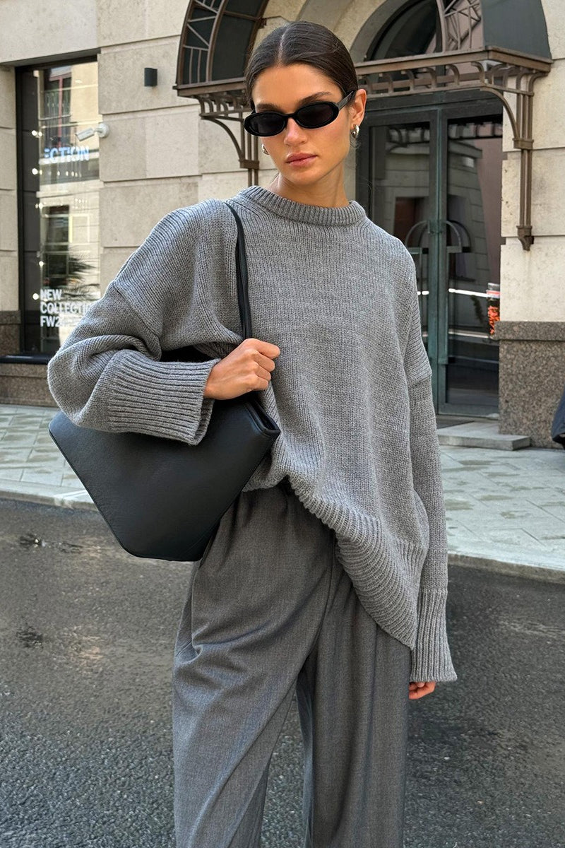Pullover Women's Relaxed Fit with Ribbed Detailing | L&S - 1 - London-stylehouse.com