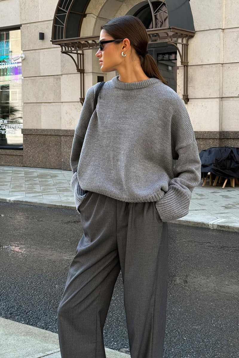 Pullover Women's Relaxed Fit with Ribbed Detailing | L&S - 2 - London-stylehouse.com