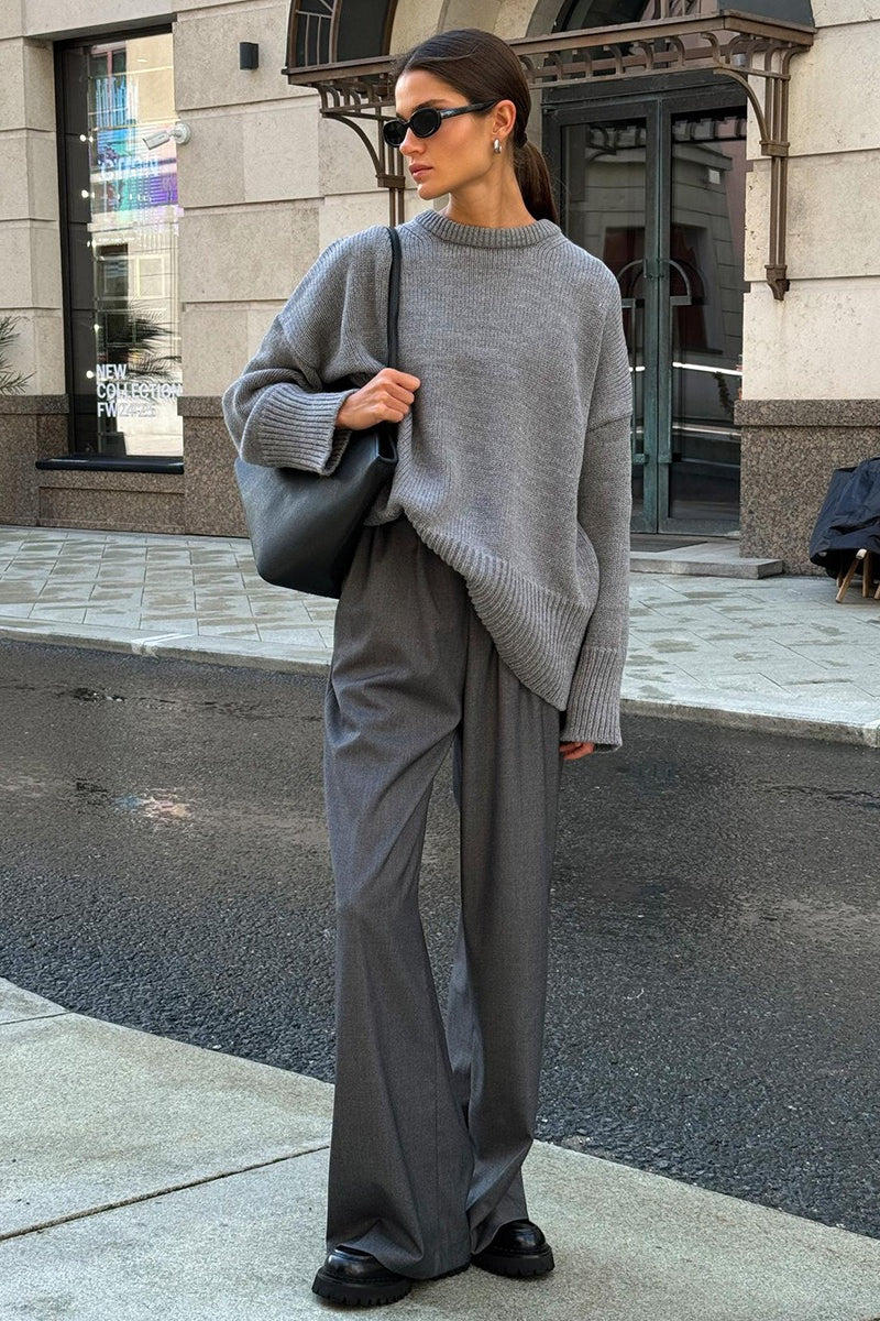 Pullover Women's Relaxed Fit with Ribbed Detailing | L&S - 4 - London-stylehouse.com