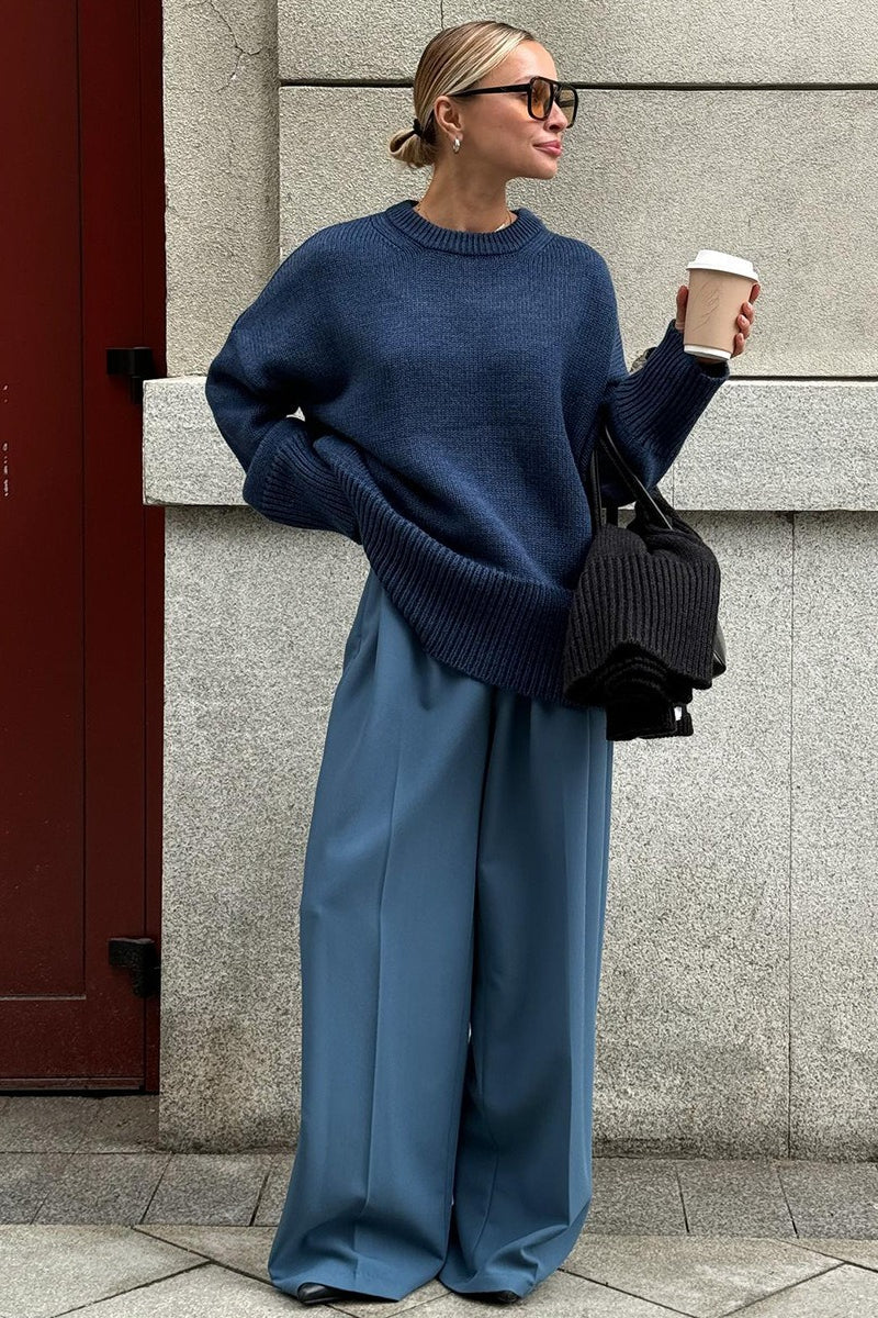 Pullover Women's Relaxed Fit with Ribbed Detailing | L&S - 6 - London-stylehouse.com