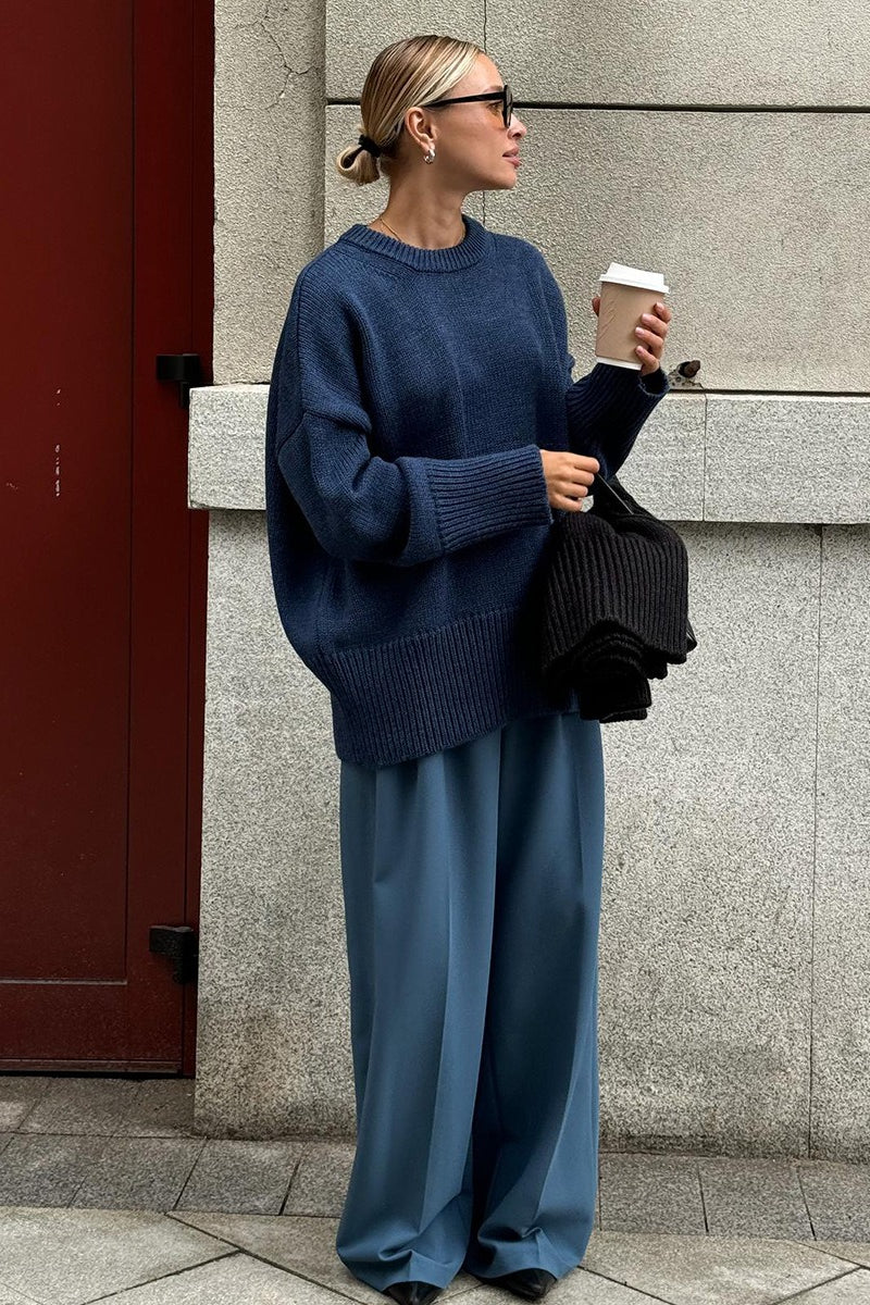 Pullover Women's Relaxed Fit with Ribbed Detailing | L&S - 7 - London-stylehouse.com