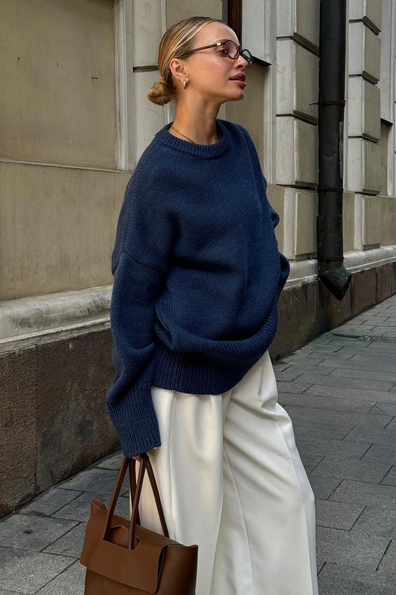 Pullover Women's Relaxed Fit with Ribbed Detailing | L&S - 8 - London-stylehouse.com