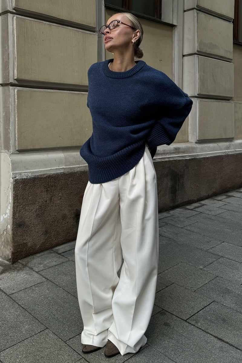 Pullover Women's Relaxed Fit with Ribbed Detailing | L&S - 10 - London-stylehouse.com