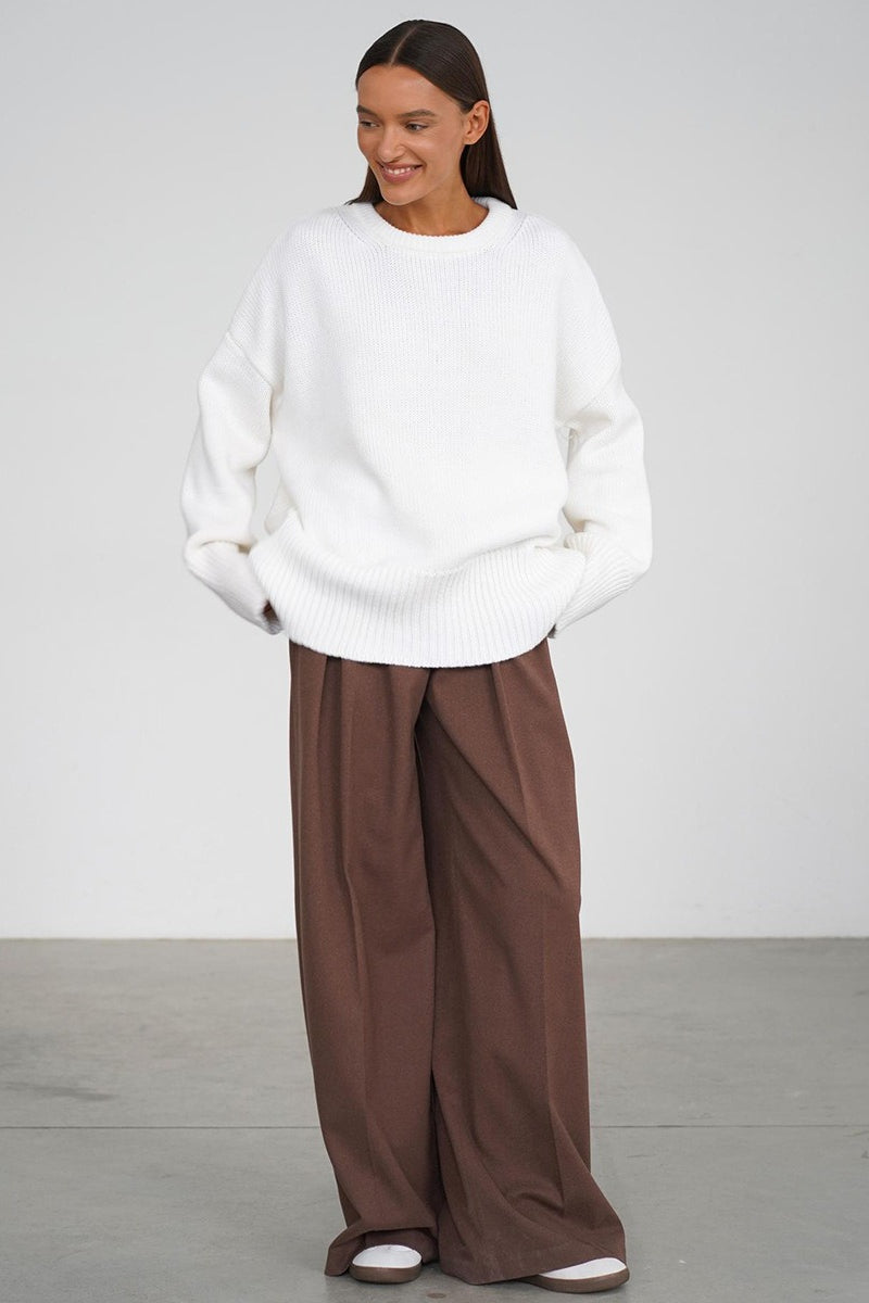Pullover Women's Relaxed Fit with Ribbed Detailing | L&S - 12 - London-stylehouse.com