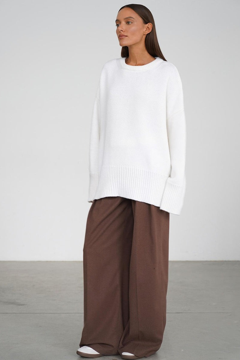 Pullover Women's Relaxed Fit with Ribbed Detailing | L&S - 13 - London-stylehouse.com