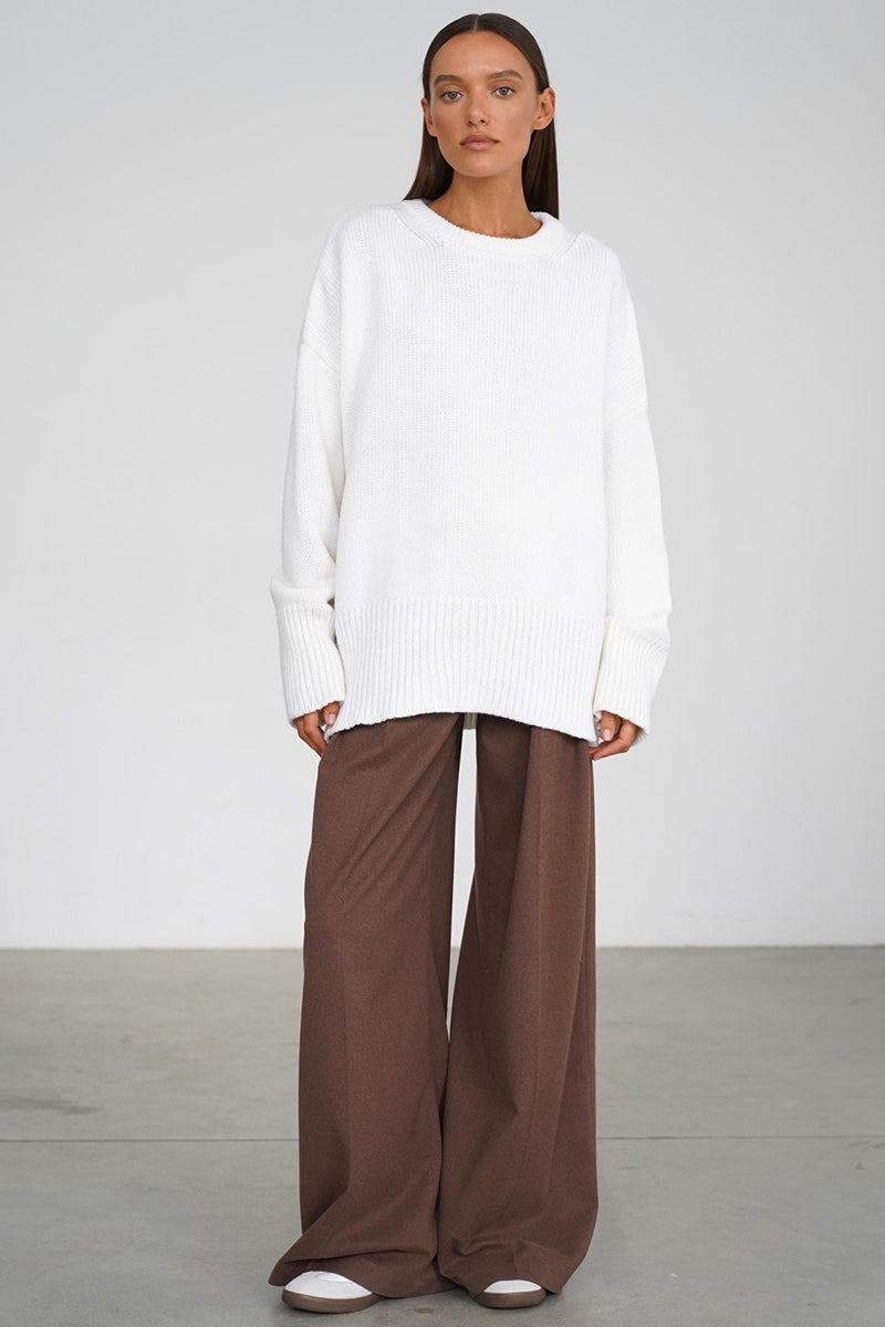 Pullover Women's Relaxed Fit with Ribbed Detailing | L&S - 14 - London-stylehouse.com
