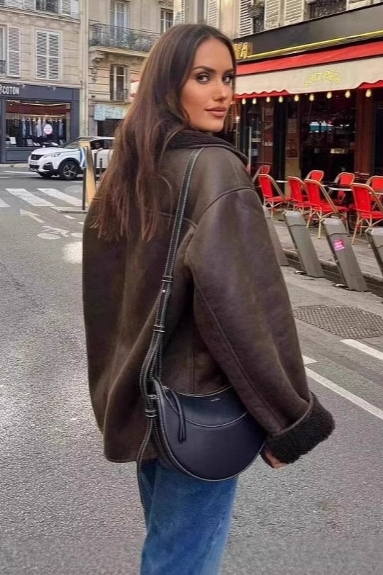 Jacket Women's Relaxed Fit with Broad Lapels and Button Closure | L&S - 3 - London-stylehouse.com