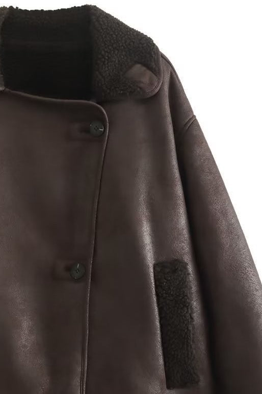 Jacket Women's Relaxed Fit with Broad Lapels and Button Closure | L&S - 5 - London-stylehouse.com