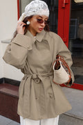 Jacket Women's Relaxed Fit with Belted Waist | L&S - 1 - London-stylehouse.com