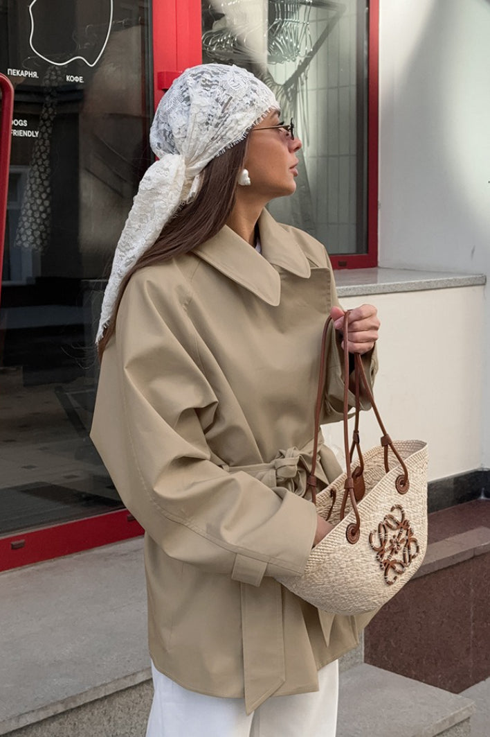 Jacket Women's Relaxed Fit with Belted Waist | L&S - 4 - London-stylehouse.com