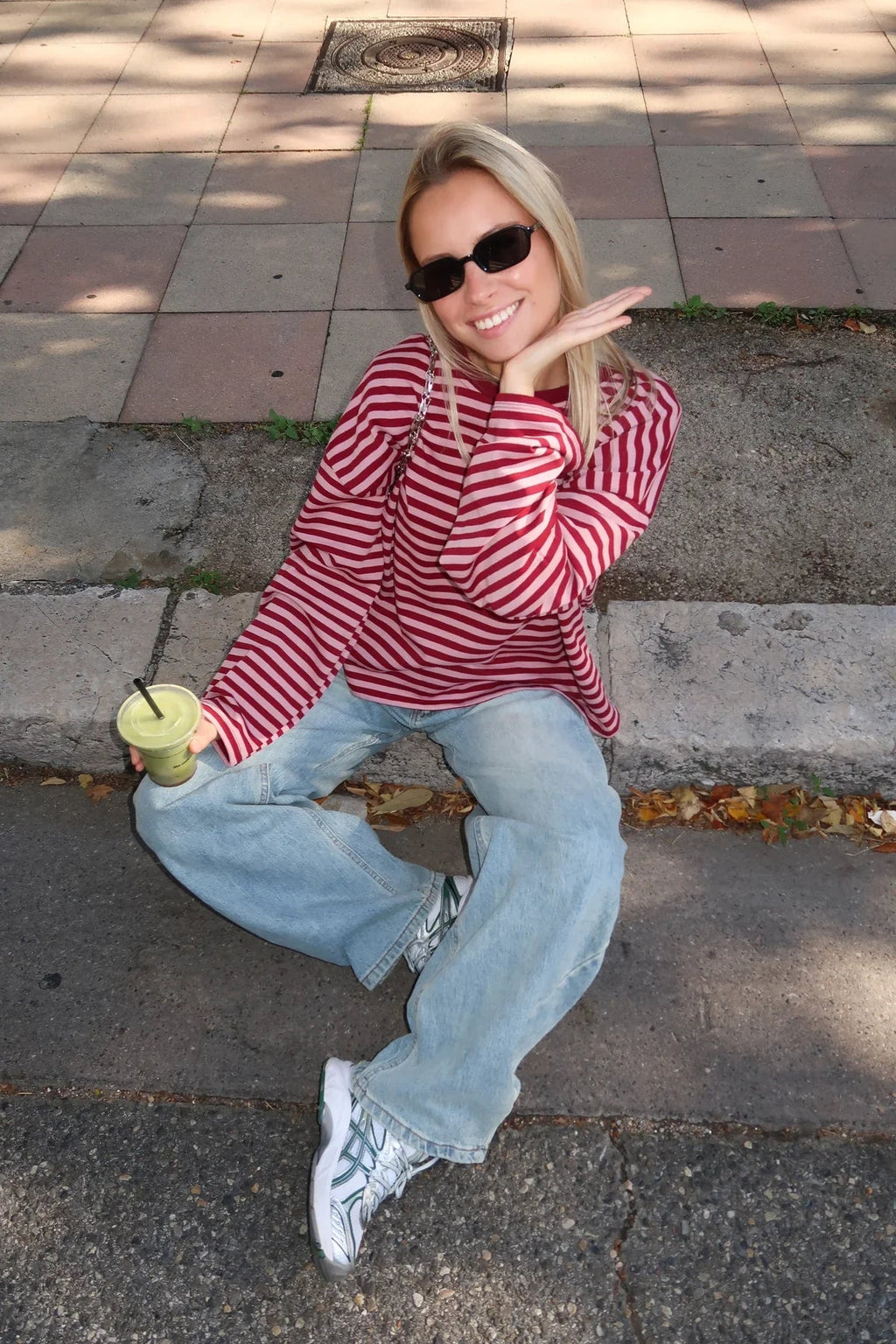 Striped Women's Pullover with Relaxed Fit | L&S - 2 - London-stylehouse.com