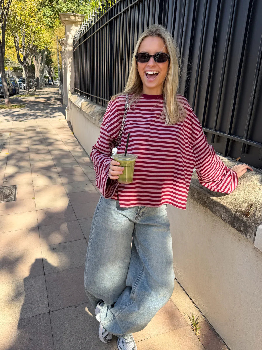 Striped Women's Pullover with Relaxed Fit | L&S - 4 - London-stylehouse.com