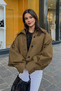 Women's Oversized Jacket with Balloon Sleeves | L&S - 1 - London-stylehouse.com