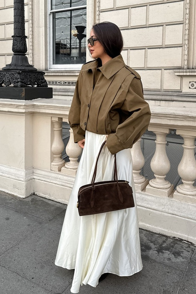 Women's Oversized Jacket with Balloon Sleeves | L&S - 7 - London-stylehouse.com